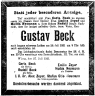 Beck: Gustav: Obituary(1921-07-27)
