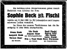 Beck: Sophie (nee Fischl): Obituary(1928-05-12)